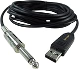 cable usb jack guitarra Compatible con Windows y MAC Behringer GUITAR 2 USB Guitarra a cable de interfaz USB