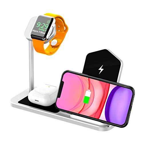 3 In 1 Wireless-Ladegerät, Wireless-Ladestation Für Apple Watch, Für Iphone 11/11 Pro/Xs Max/Xs Xr/Galaxy S10/Airpods/Apple Watch 5 4 3 2 1 Und Alle