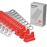 40PCS Modular Wrench Organizer Wrench Holder - Wrench Tool Organizers for Tool Drawer Storage, Wrench Storage Set with Metric & SAE Label, Wrench Rack Tool Gift for Professional Mechanics Men, Red