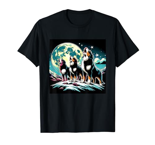 Howling At The Moon Entlebucher Mountain Dog T-Shirt