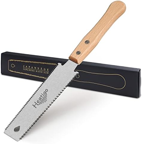 Japansäge Handsäge, Heatigo Zweischneidig Zugsäge 11/17 TPI Holz Feinsäge | Japanische Säge Bündigschnittsäge für Heimwerken Holzbearbeitungswerkzeuge Outdoor Säge