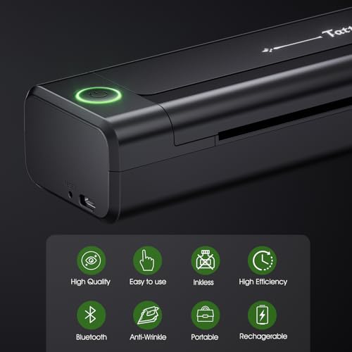 BIOMASER Bluetooth Tattoo Drucker Tattoo Printer H1 Professionelle Transfer Drucker Tattoo Stencil Printer Thermodrucker Kompatibel mit iPad & Telefon & PC für Anfänger Tattoo Künstler