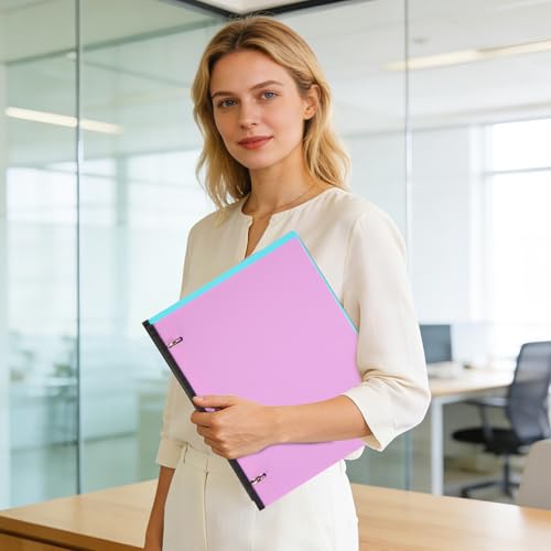 Image of WOT I 6-Pack Telescoping 3 Ring Binder(0.75 inch), Expandable Flexible Binder - Patented Design for Easy Portability, Holds 8.5 inchx11 inch Paper for School, Office, Home(Assorted Pastels)