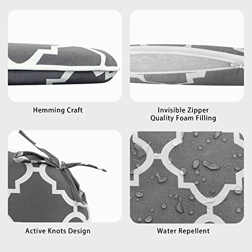Lvtxiii Indoor Outdoor Seat Cushions, All Weather Patio Accent U-Shape Chair Pads D16” X W17” For Garden Patio Furniture Home Office Decoration Set Of 4 – Geometry Grey #TOP2