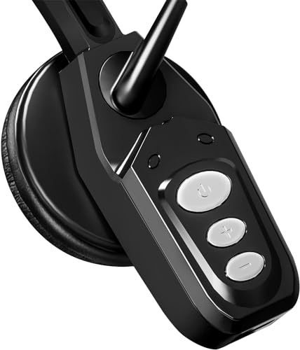 Conambo Bluetooth Trucker Headset, Wireless BluetoothV5.0 Headphones with Noise Cancelling Mic & USB-A Dongle, 16Hrs HD Talktime and On-Ear Headset for Truck Driver Work Call Center Office Computer