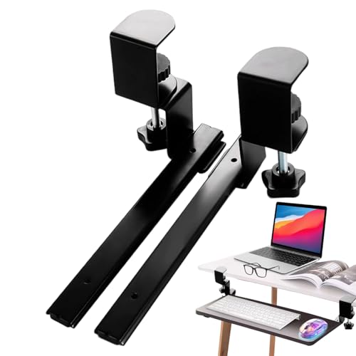 Rieles para teclado debajo del escritorio, soporte giratorio para teclado, bandeja para computadora, portátil, hogar, dormitorio, sala de estudio, mesa de oficina