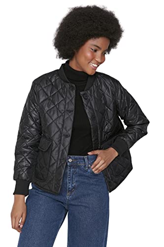Veste d'hiver unie pour femme manteau col bomber chaud