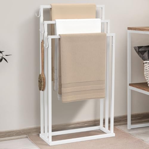 Porte-serviettes sur pied Dallas 3 niveaux IDMarket