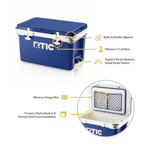 Image of RTIC 32 QT Ultra-Light Hard Cooler | Portable Hard Ice Chest Box for Beach, Drinks, Camping, Picnic, Fishing, Boat, Barbecue, 30% Lighter Than Rotomolded