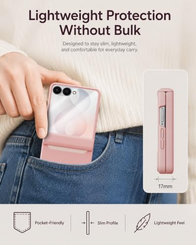 Image of STORMTAL for Samsung Galaxy Z Flip 8 Case, Hinge Protection, Built-in Screen Protector, Wireless Charging, Shockproof, Slim Rugged Phone Protective Case for Galaxy Z Flip 8 Pink