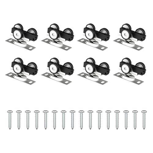 SongYung 8 PCS Bypass Door Track Roller Kit, Sliding Wardrobe Closet Door Hardware Top-Roller Kit...