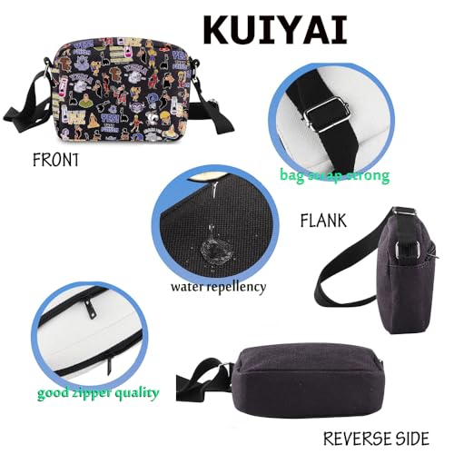Kuzco Cartoon Inspiration Messenger Bag Poison Kuzco Carry-on Bag Llama Sack Emperors Gift Yzma Crossbody Purse Bag For Fans (KuzcoHengCrossBlk)2