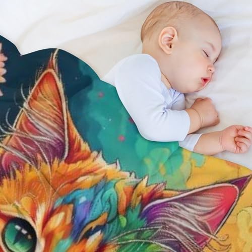 Couverture chat chaude et douce grand plaid lit lavable en machine