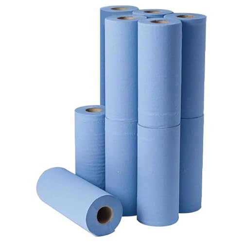 Janit-X 10" Hygiene Couch Rolls 2 Ply Paper 40m Length - 12 Pack (Blue)