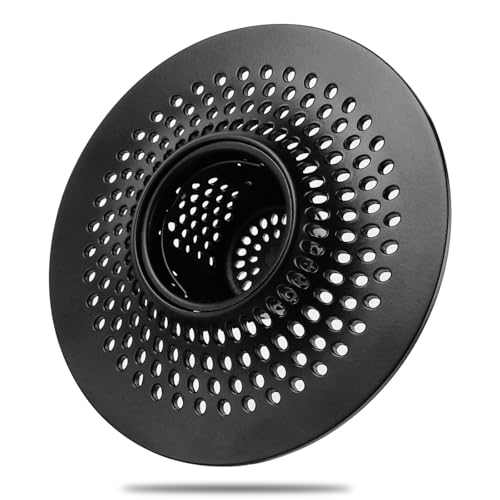 MFTEK piège cheveux drain baignoire acier inoxydable noir