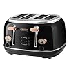 Tower Bottega T20017 4 slice roestvrijstalen broodrooster met variabele bruiningsregeling, ontdooien en opnieuw…