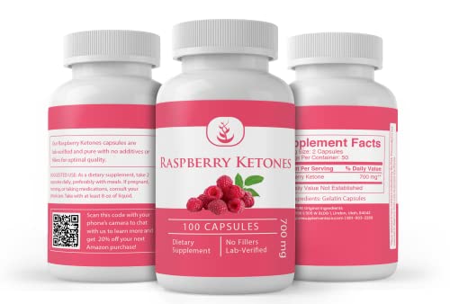 Pure Original Ingredients Raspberry Ketones (100 Capsules) Always Pure, No Additives Or Fillers, Lab Verified #TOP3