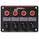 Longacre 52-44865 4 Switch Accessory Panel w/ 4 Pilot Lights, Black