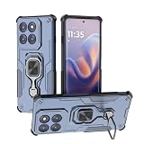 YUXING Cover Motorola Edge 60 Pro – Custodia Anticaduta, Airbag Quattro Angoli, Magnete Anello Supporto 360°, Protezione Elevata, Design Antiscivolo-Blu