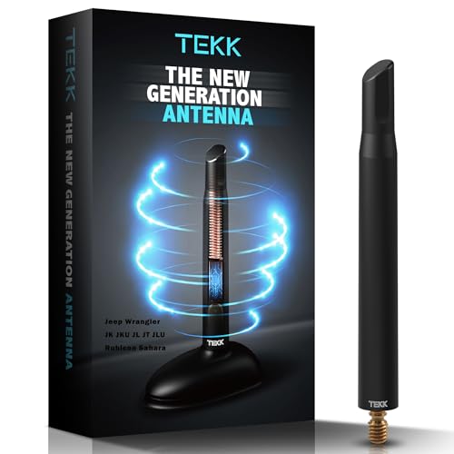 TEKK Short Antenna Compatible with 2010-2026 Jeep Wrangler/Rubicon/Sahara/Designed for Optimized FM/AM Reception / 4.8 Inches