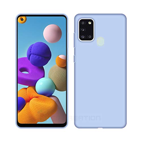 Image of Case Creation Luxurious OG Series for Samsung Galaxy A21s Case Cover,Anti-Dirty Slim Case Frosted Matte Cute Candy TPU Raised Bezel (Splash of Color) Back Cover for Samsung A21s -Light Purple