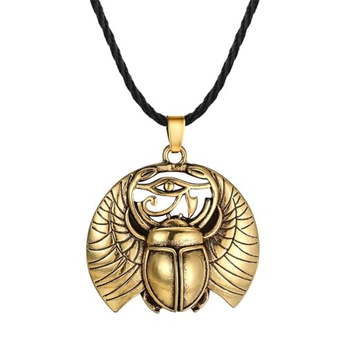 Collier gothique scarabée œil d'Horus égyptien, cadeau de protection idéal