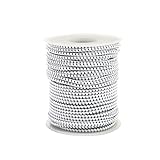 Bungee Cord Roll 3/32 Inch x 100 Feet, White Black Heavy Duty Elastic Shock Cord Nylon Stretch String Kayak Bungee Rope for Luggage, Camping, Kayak, Tent Pole, Tie Downs (3/32' x 100ft)