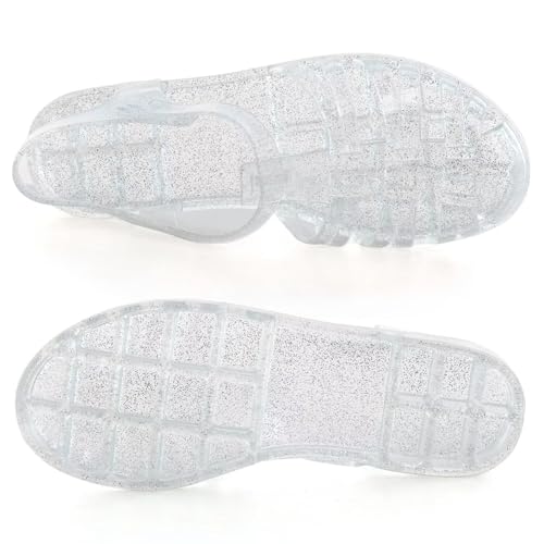 Image of Hee grand Crystal Jelly Heel Sandals for Women Summer Beach Jelly Shoes