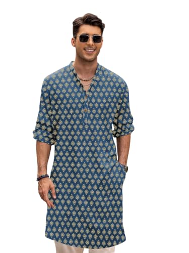 Image of BE ACTIVE Cotton Kurta for Men | Traditional and Classy Design | Indian Kurta | Full Sleeve Kurta