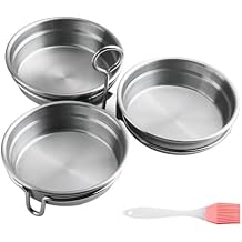 Egg Poacher, 304 Stainless Steel Boiled Eggs Maker Molds 3-Cup Nonstick Egg Steamer with Oil Brush for Home KitchenRound/Heart Shape