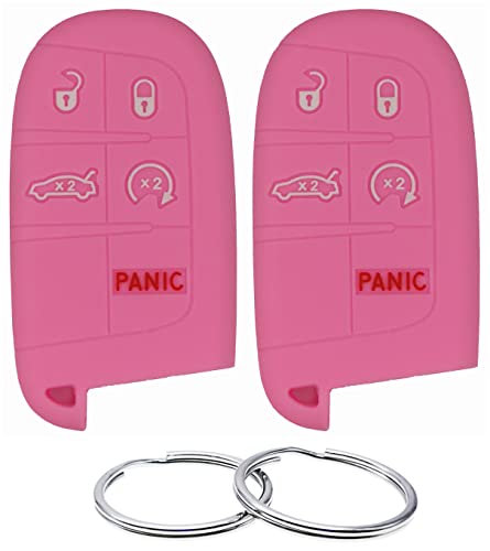 Coque clé silicone rose Jeep Dodge pour éviter les rayures