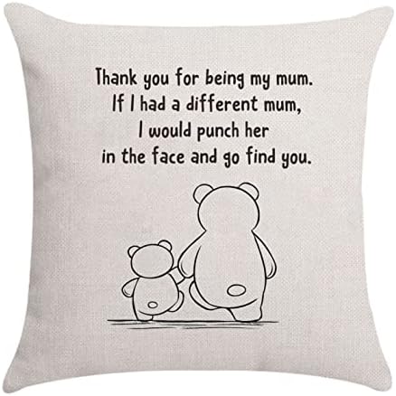 Mum Gifts Mother Gifts Mummy Gifts Mom Gifts from Daughter Son Mum Cushion Cover Throw Pillow Cover Birthday Gifts (thank you for being my mum)