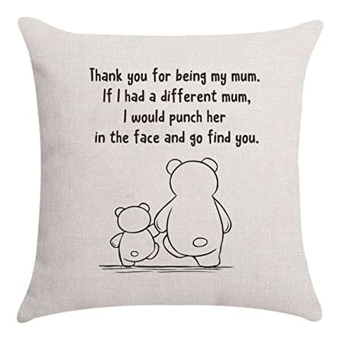 Mum Gifts Mother Gifts Mummy Gifts Mom Gifts from Daughter Son Mum Cushion Cover Throw Pillow Cover Birthday Gifts (thank you for being my mum) Cover