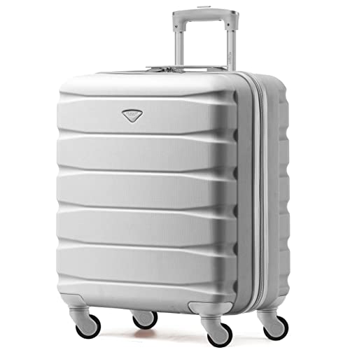 Flight Knight 56x45x25 EasyJet Cabin Bag, Jet2, British Airways Suitcase - Lightweight Small Durable 4-Wheel Cabin Case, Maximum Carry-On Size, ABS Hard Shell, 10kg Hand Luggage Bag- 56 x 45 x 25
