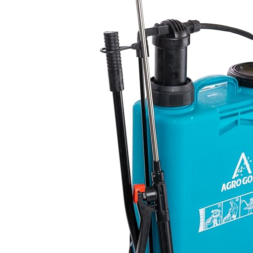 Image of Agro Gold 16L Manual Agriculture Sprayer Pump - Blue Hand Operated Farming Spray Machine for Pesticide, Fertilizer, Herbicide & Garden Use