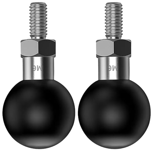 Image of 1 inch Ball Mount with M6 x 1.0mm Threaded Post Compatible with RAM Mounts Socket Arm in B Size for Action Camera /GPS /Bike /Motorcycle /ATV Phone Holder /Rearview Mirror (Black 2)