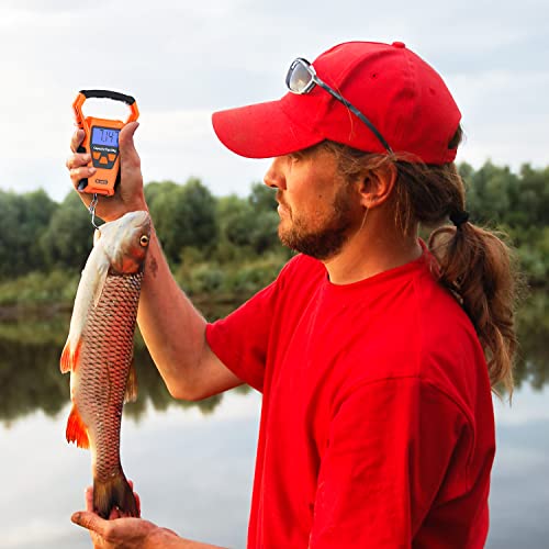 Ipx7 Waterproof Fishing Scale, Dr.meter Upgraded Yw-S068 110Lb/50Kg Backlit Lcd Display Digital Hanging Scale With Bigger Handle And Hook, Built-In Tape, Battery Included #TOP7