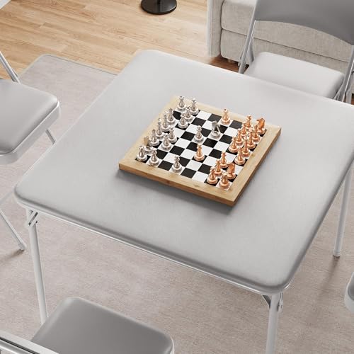 CuisinSmart Folding Card Table, Portable Square Card Table, Foldable Tables for Home, Indoor and Outdoor, Space-Saving, No Assembly Required, Not Include Chairs, Grey by CuisinSmart - Image 4