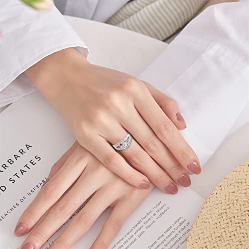 Missnana Sterling Silver Birthstones Rings For Mothers Personalized 1 Simulated Birthstones & Family Names Rings Promise Rings For Her Women Girls Daughter Mothers Grandma (1 Birthstone) #TOP5