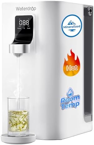 Waterdrop K19-HG Mineral Sofort-Heiß Auftisch Osmoseanlage, RO-System | 7-Stufen mit UV, Reduziert TDS, Sofort-Heißwasserspender, Tragbar ohne Installation, 4 Temperaturstufen