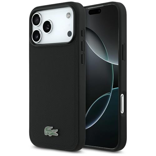 Coque iPhone 17 Pro Max Lacoste MagSafe Noir - Protection Petit Piqué