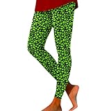 Leggings de moda para mujer, estilo informal, para el día de San Valentín, estampados, ajustados, hasta la cadera, para hacer ejercicio al aire libre, verde, S