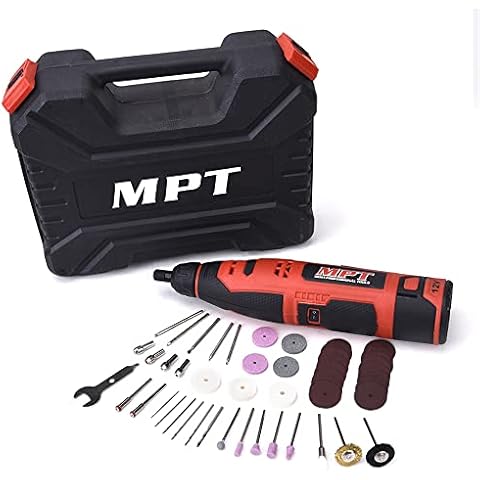 MPT 12V Cordless Rotary Tool - Battery Powered Rotary Tool Kit - 1 Hour Fast Charger, 6 Variable Speed, Perfect for Cutting, Grinding, Wood Carving, Engraving, Polishing and Drilling - 49 Accessories Cover