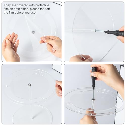 GoaePode 2 Stufiger Acryl Sonnenbrillenhalter - Transparenter Brillen-Organizer mit 360° Drehbarer für Mehrere Brillen, Doppelstöckige Aufbewahrung Display Ständer für Schreibtisch Kommode Tischplatte