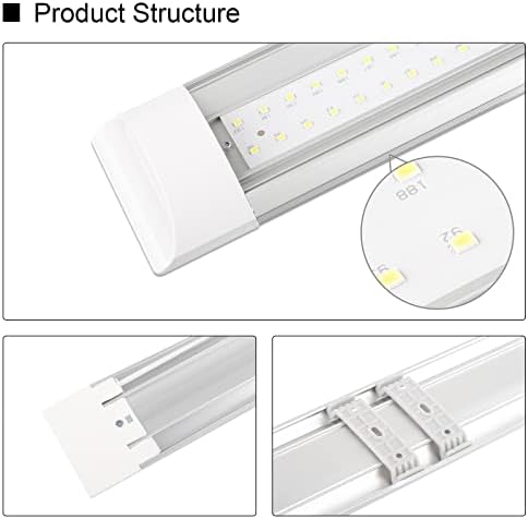 JZ CTG LED Batten Light 4FT 40W 4000K Super Bright Ceiling Light for Garage Office Cellar Shop Warehouse Basement School Bathroom Restaurant Hotel - Tube Light 114CM Neutral White - Pack of 2