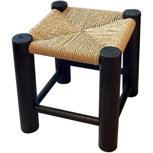 Otomana De Madera Maciza De Estilo Tejido, Soporte para Flores Pequeño Y Compacto, Taburete Zapatero De Estilo Europeo Vintage, para Jardín Y Patio