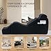Yoga Chair Lounge for Adult, Ergonomic Chaise Lounge Chair with Side Pocket, Headrest, Waist Pad, Ottoman，Perfect for Stretching, Massage, and Relaxation, Used in Living Room, Bedroom（Black）