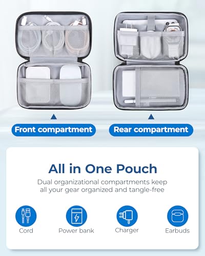 BAGSMART Kabeltasche Organizer Reisetasche für Elektronik Organizer Wasserdichte Zubehör für Handy Ladezubehör, Schwarz