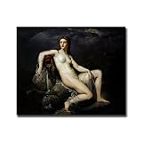 ZHFXBK Tableaux célèbres d’Henri Lehmann. Photo d’art mural: La source LEau ou La source. Reproduction sur toile. Affiche sur toile et impressions 40x53cm(15.7x20.8inch) non encadré