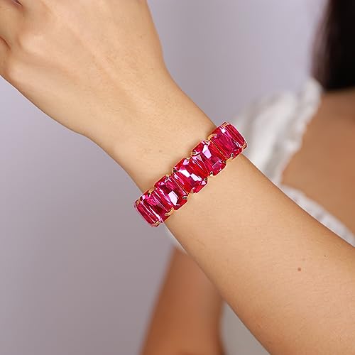 Xerling Wedding Square Crystal Stretch Bracelets Sparkle Elastic Hand Chain Bangle Bracelets for Women Teen Girls4